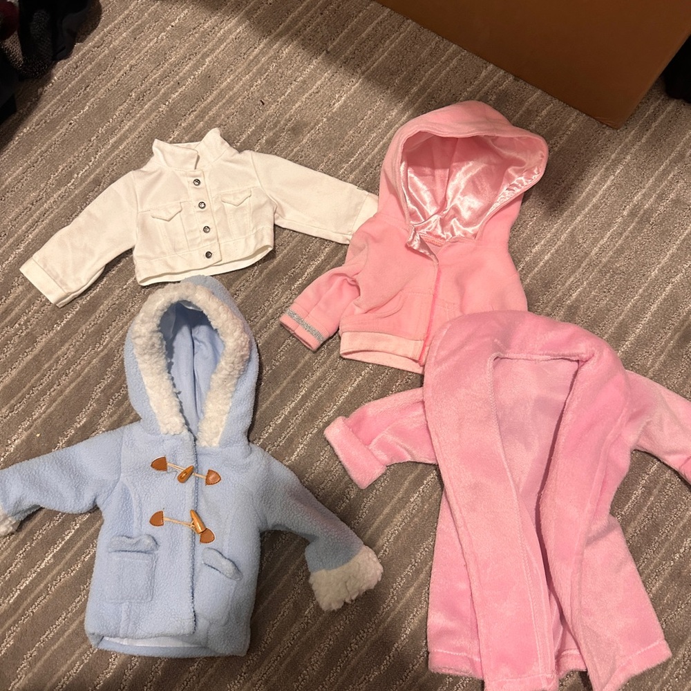 Set of Doll Jackets and Coats. American Girl doll clothes 18 inch doll